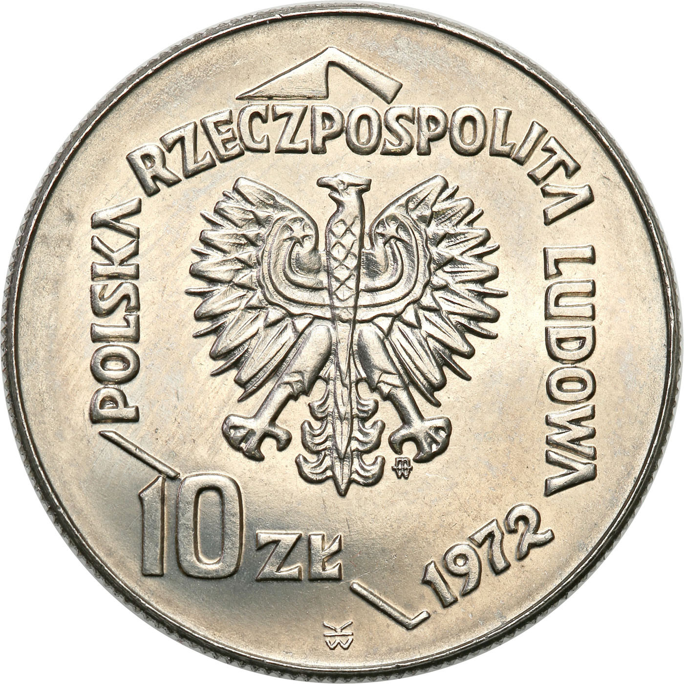 PRL. PRÓBA Nikiel 10 złotych 1972 – 50 lat Portu w Gdyni